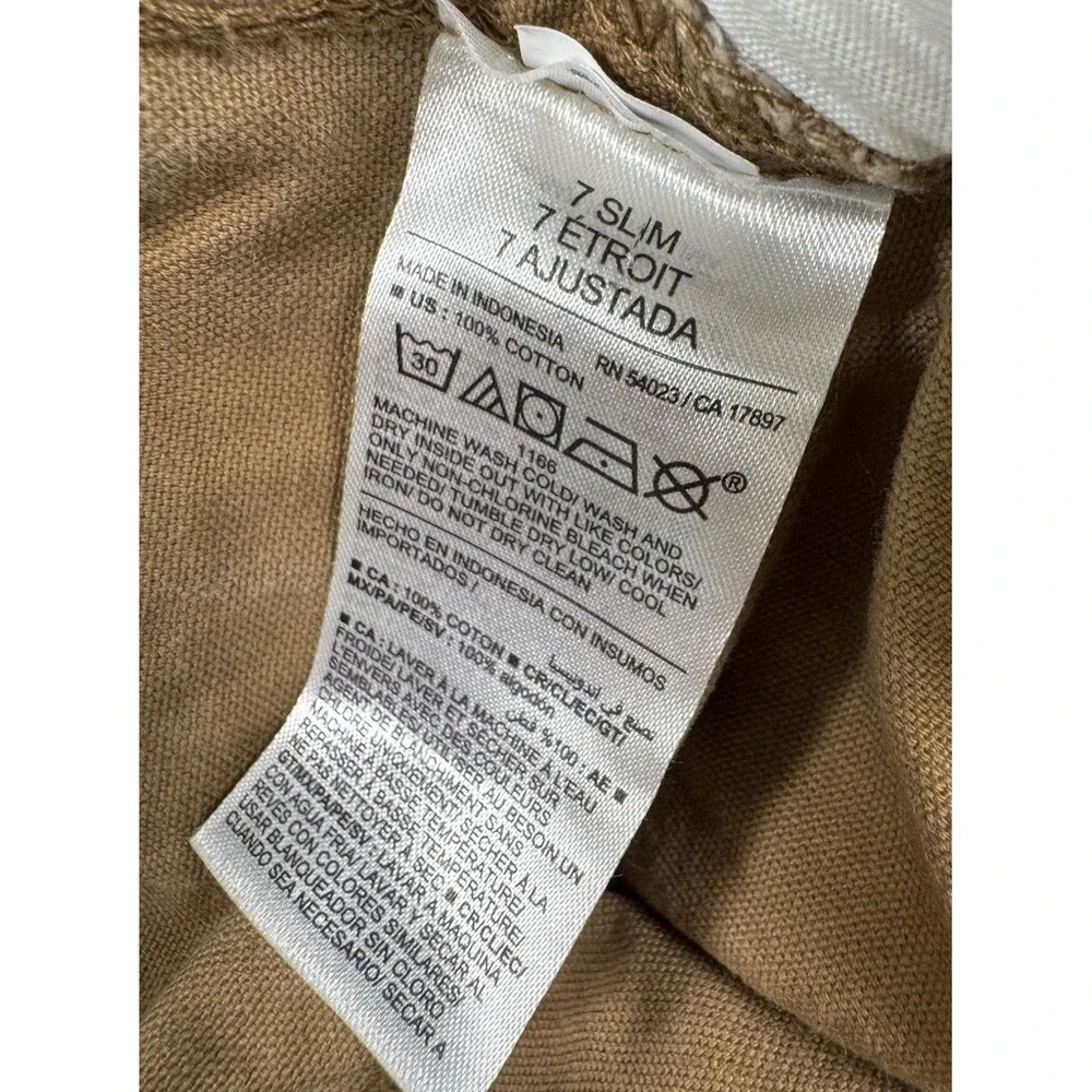Old‎ Navy Boys Baggy Cargo Pants Khaki Beige Pockets Y2K 90s Style 7 Slim